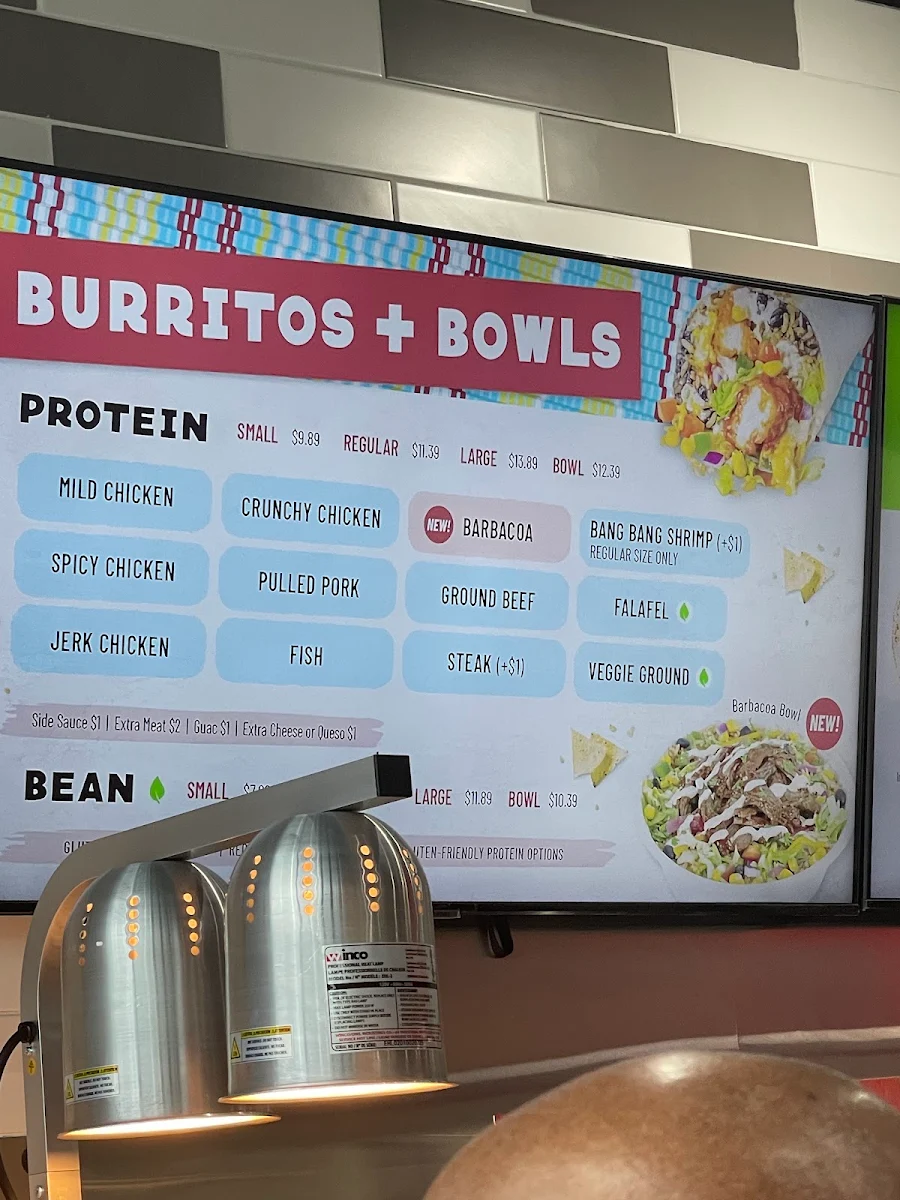 Menu, barBURRITO