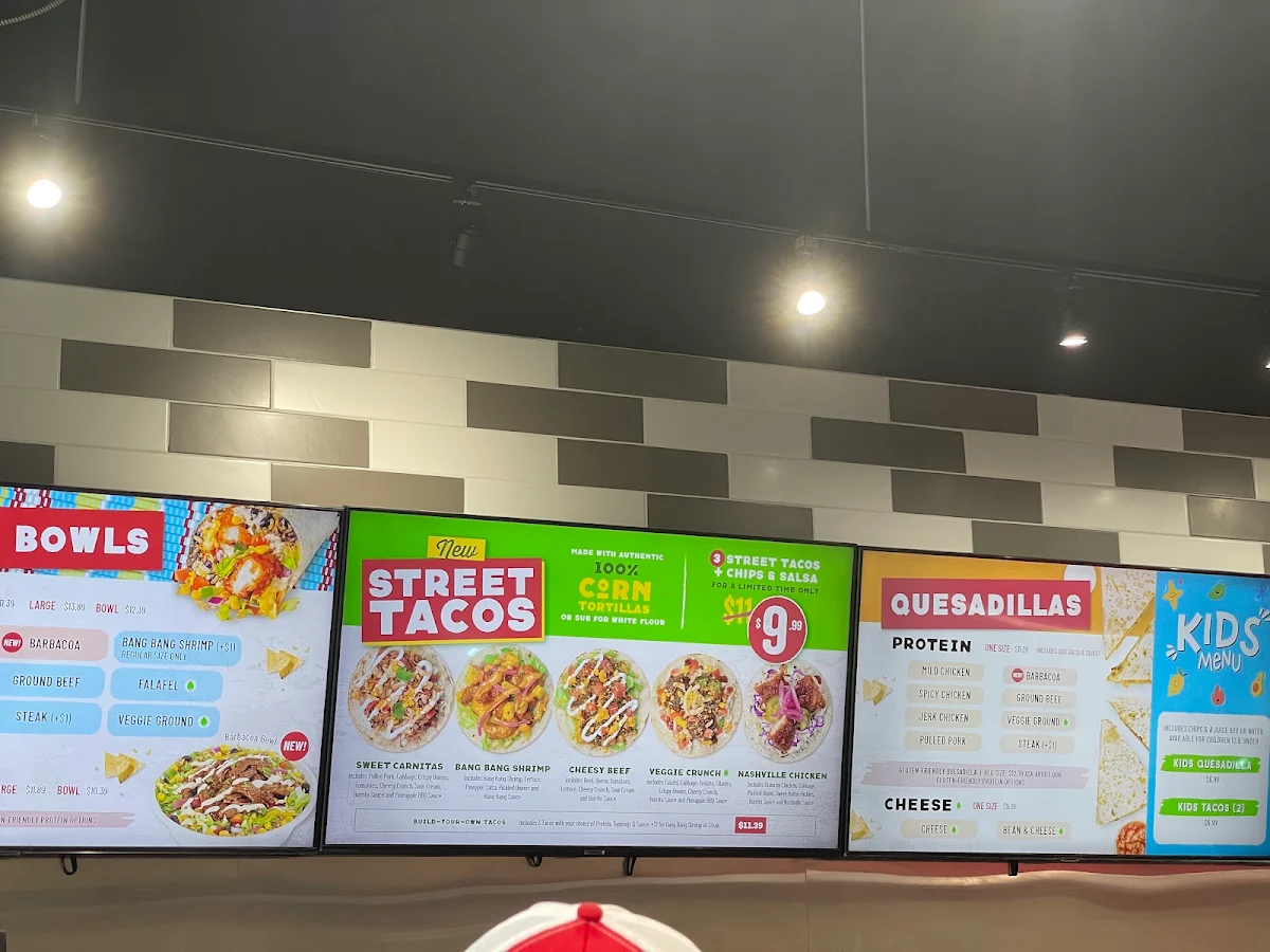 Menu, barBURRITO