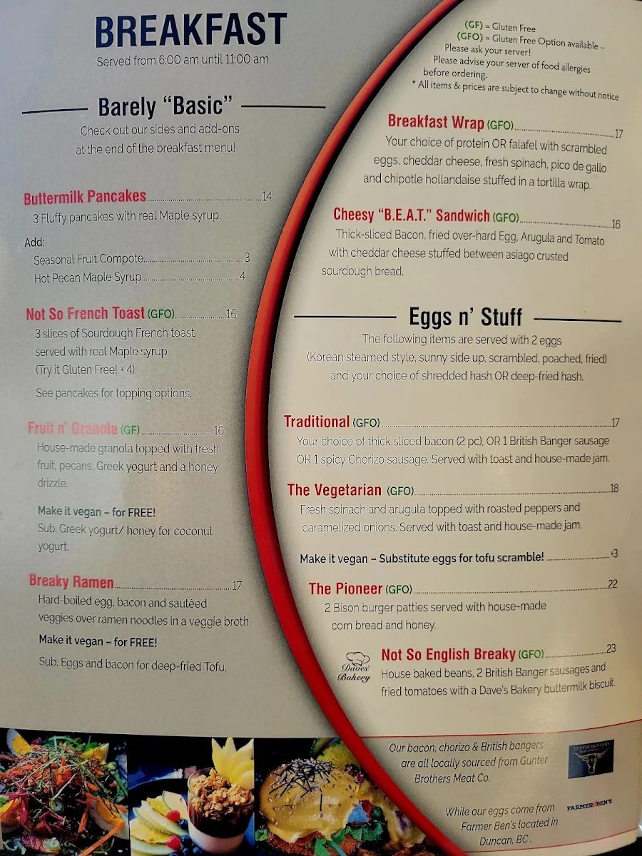 Menu, Miki's Breakfast & Sushi