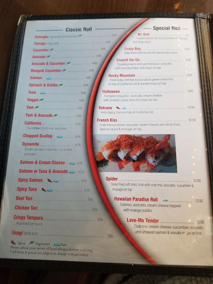 Menu, Miki's Breakfast & Sushi