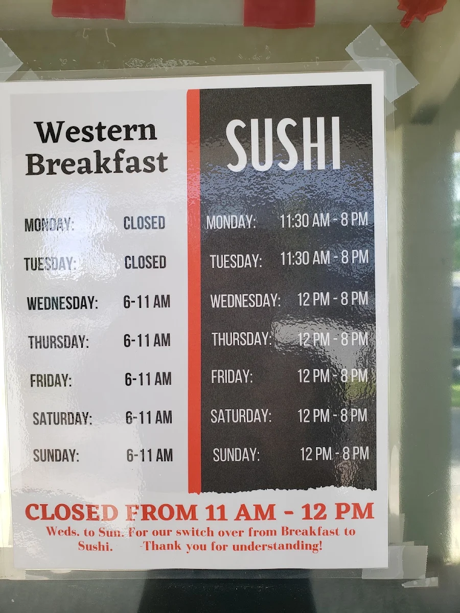 Menu, Miki's Breakfast & Sushi
