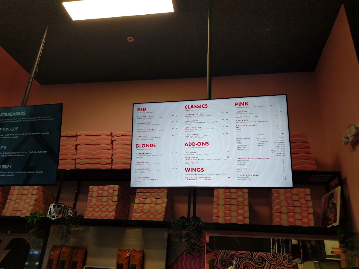 Menu, Blondies Pizza - City Centre Drive
