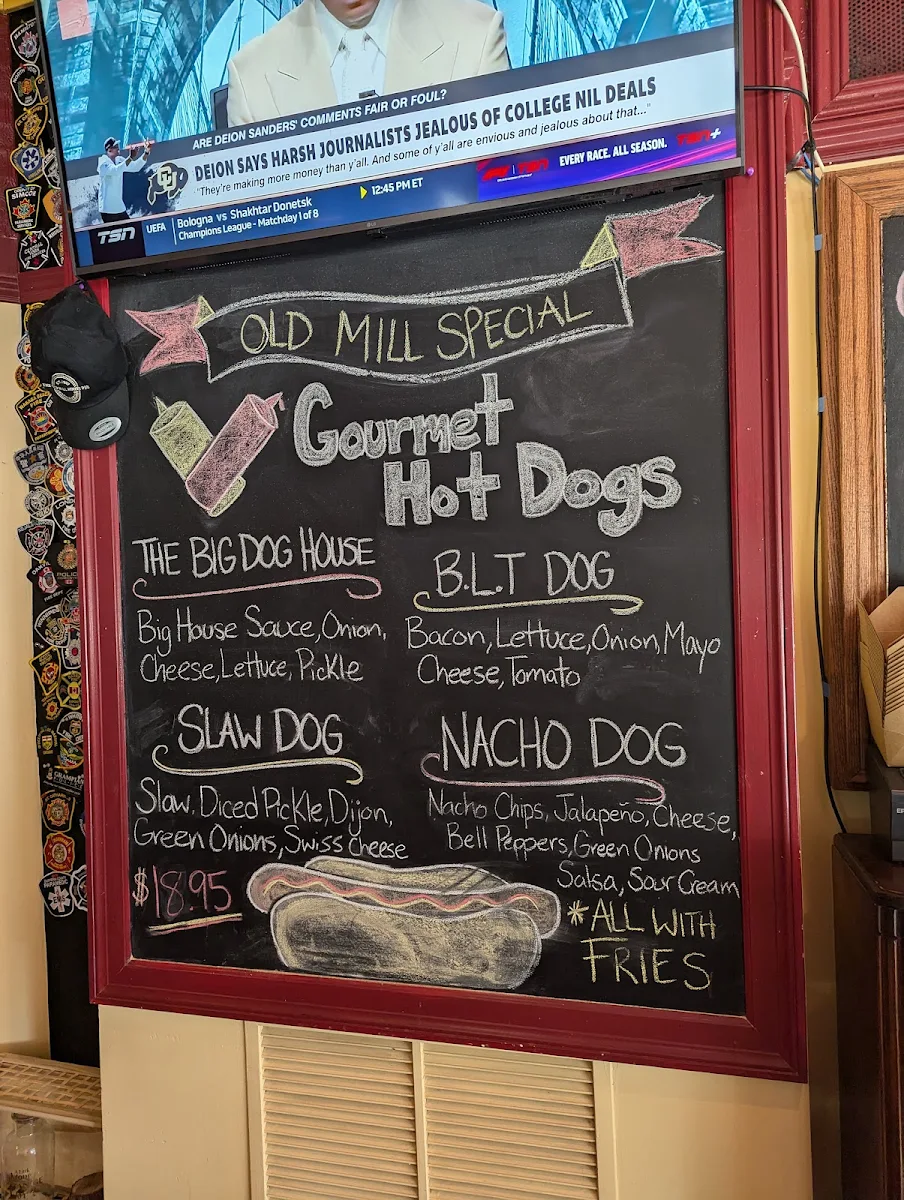 Menu, The Old Mill House Pub