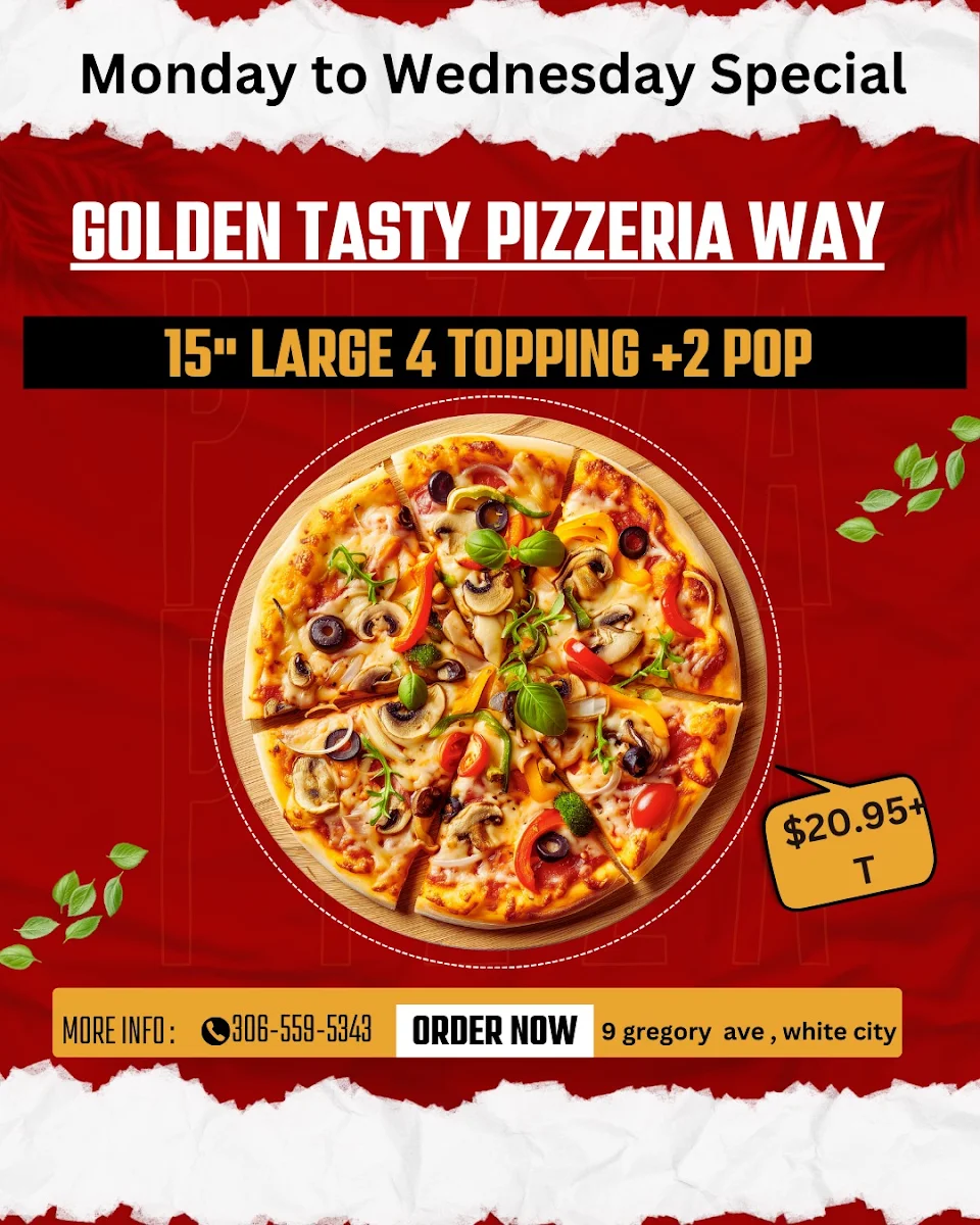 Menu, Golden Tasty Pizzeria Way