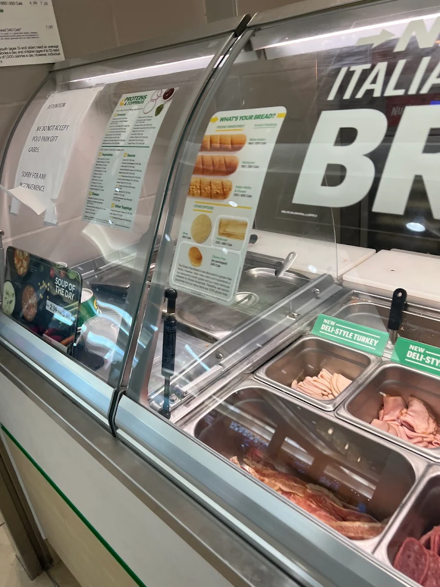 Menu, Subway