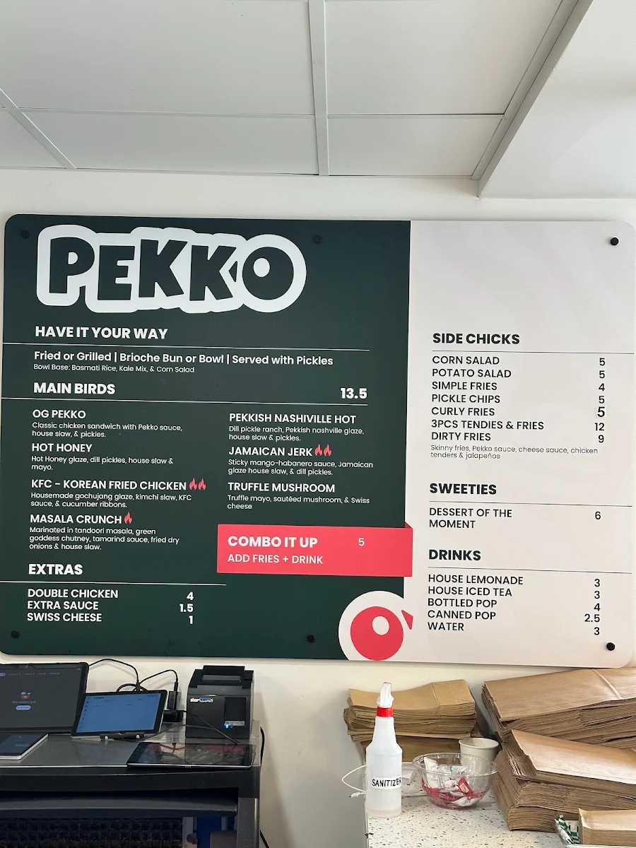 Menu, Pekko