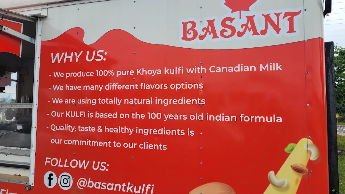 Menu, Basant Ice Cream