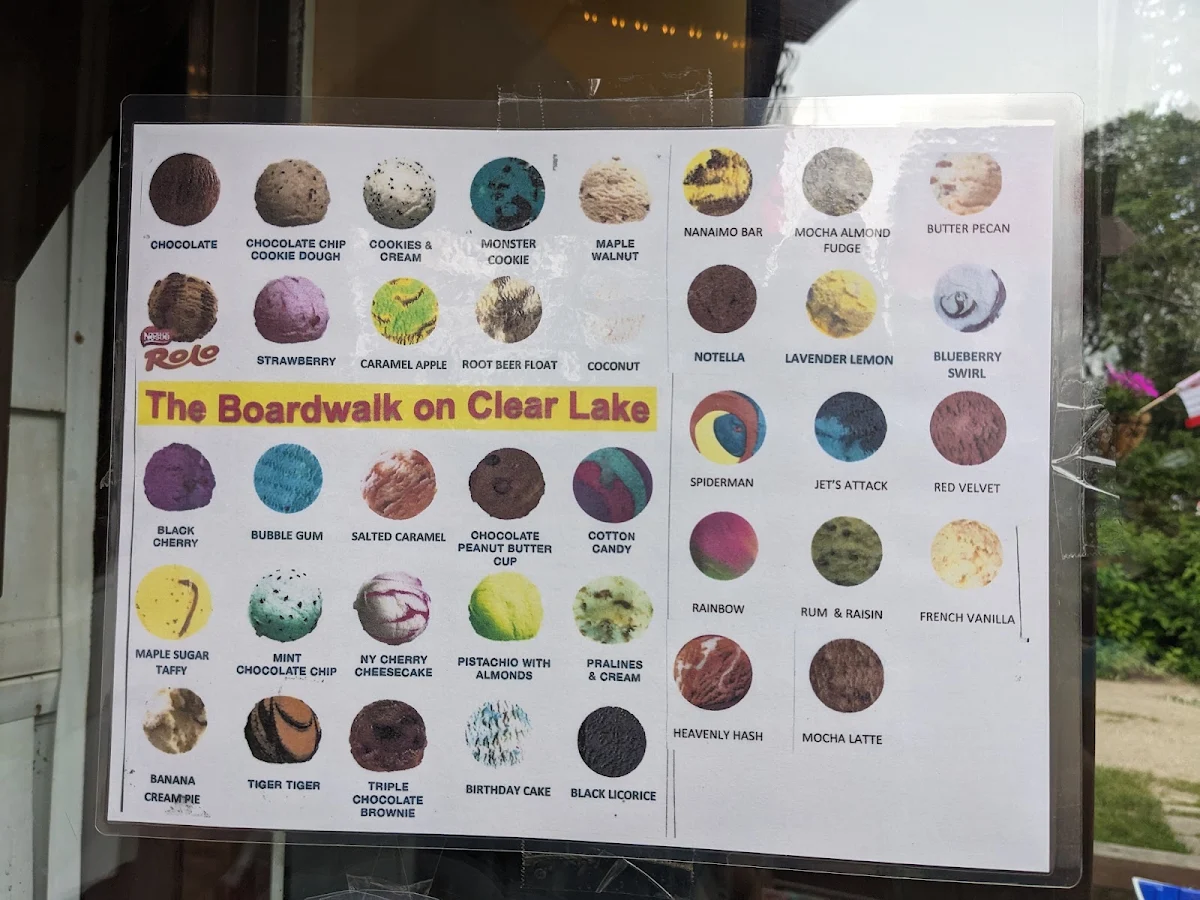 Menu, The Boardwalk on Clear Lake