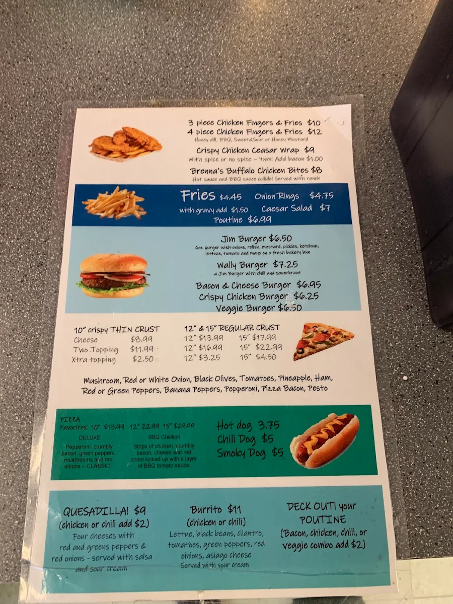Menu, The Boardwalk on Clear Lake
