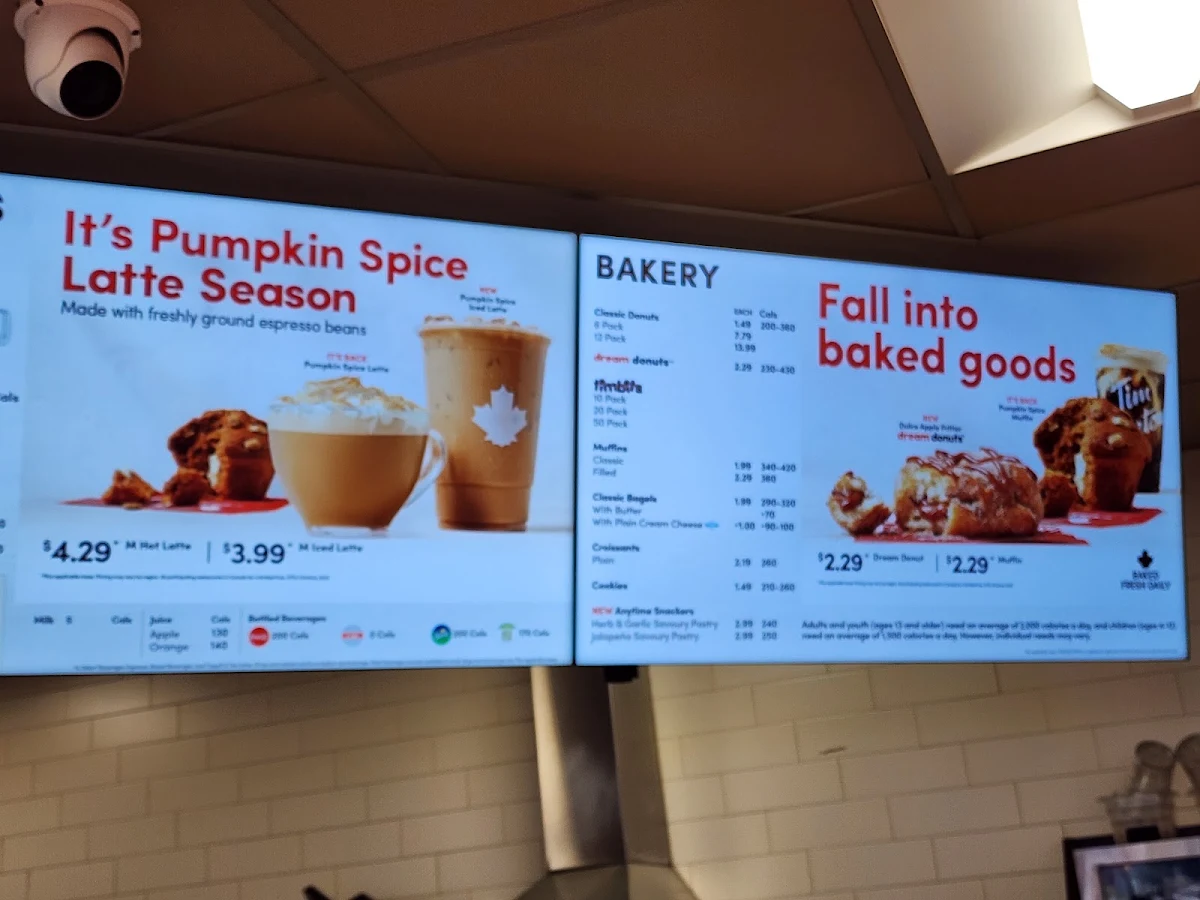 Menu, Tim Hortons