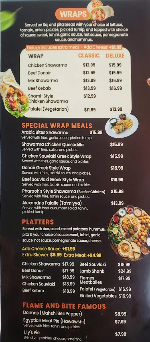 Menu, Flame and Bite