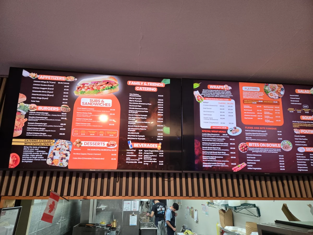 Menu, Flame and Bite