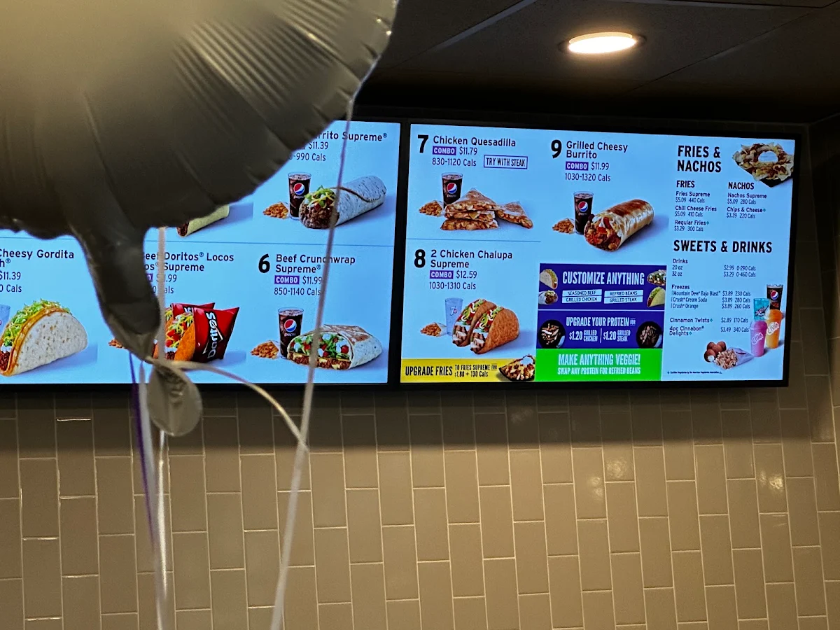 Menu, Taco Bell