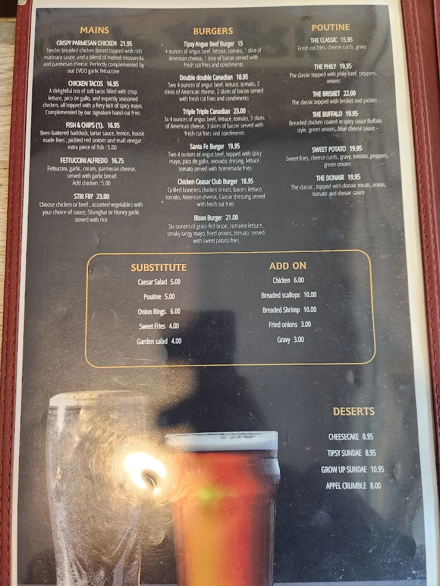 Menu, Tipsy Tomato