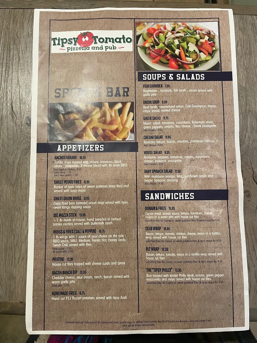 Menu, Tipsy Tomato