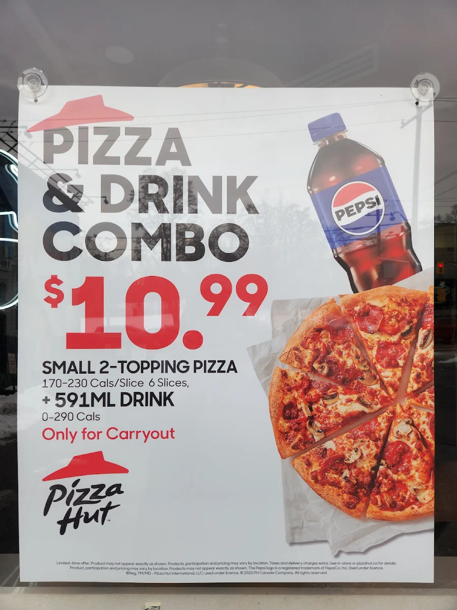 Menu, Pizza Hut