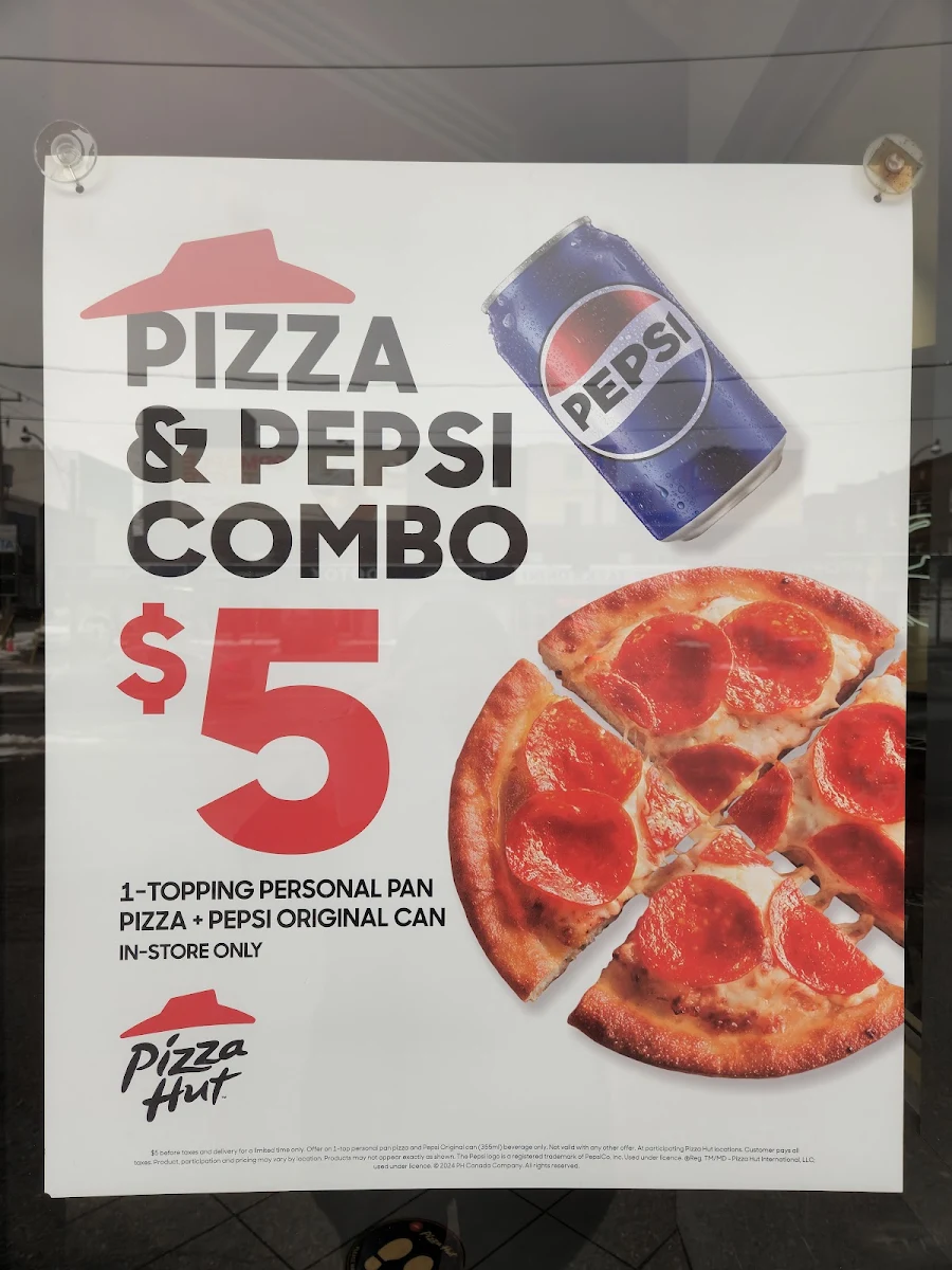 Menu, Pizza Hut