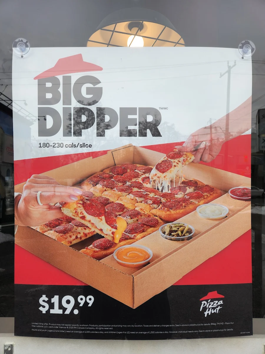 Menu, Pizza Hut