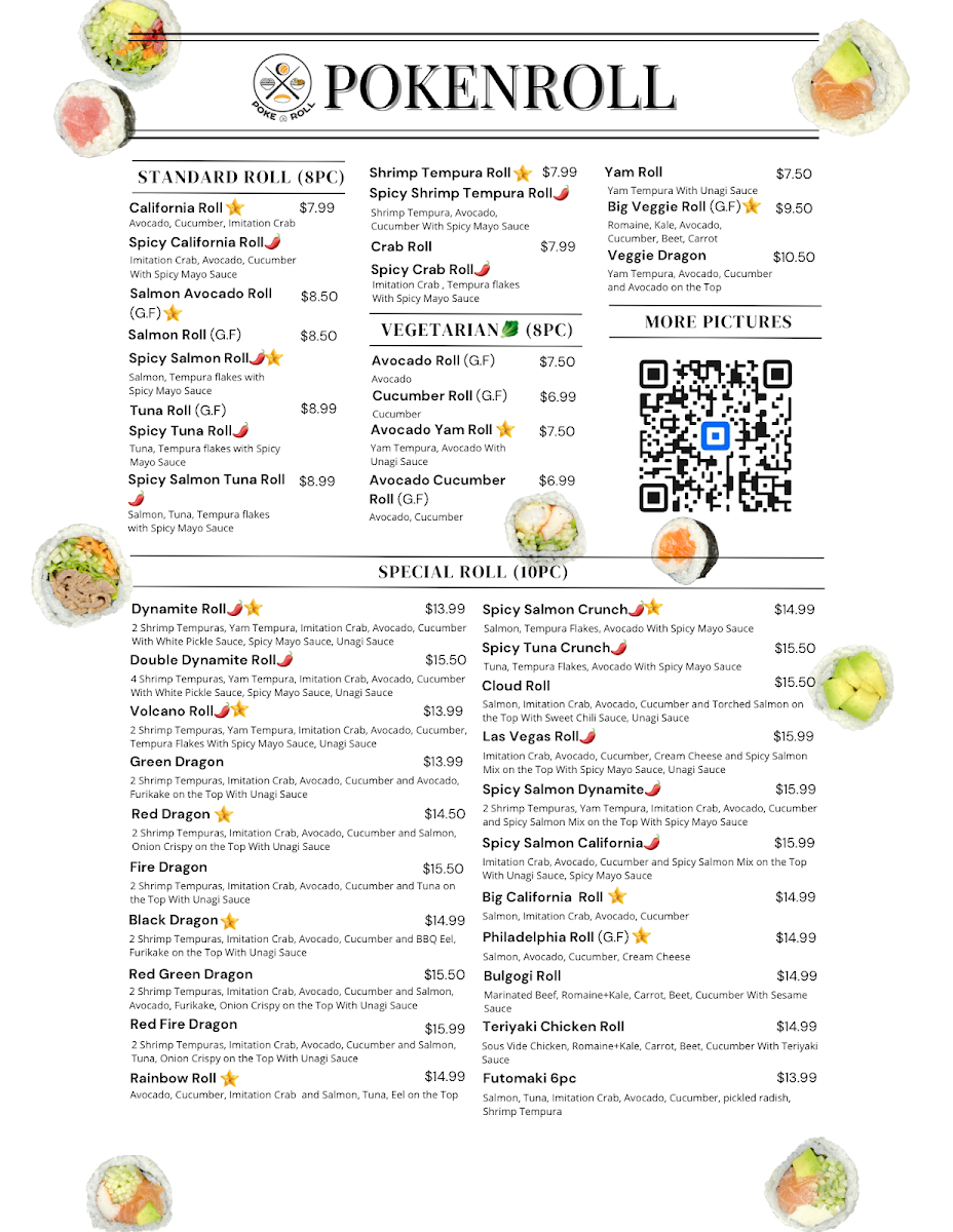 Menu, POKENROLL