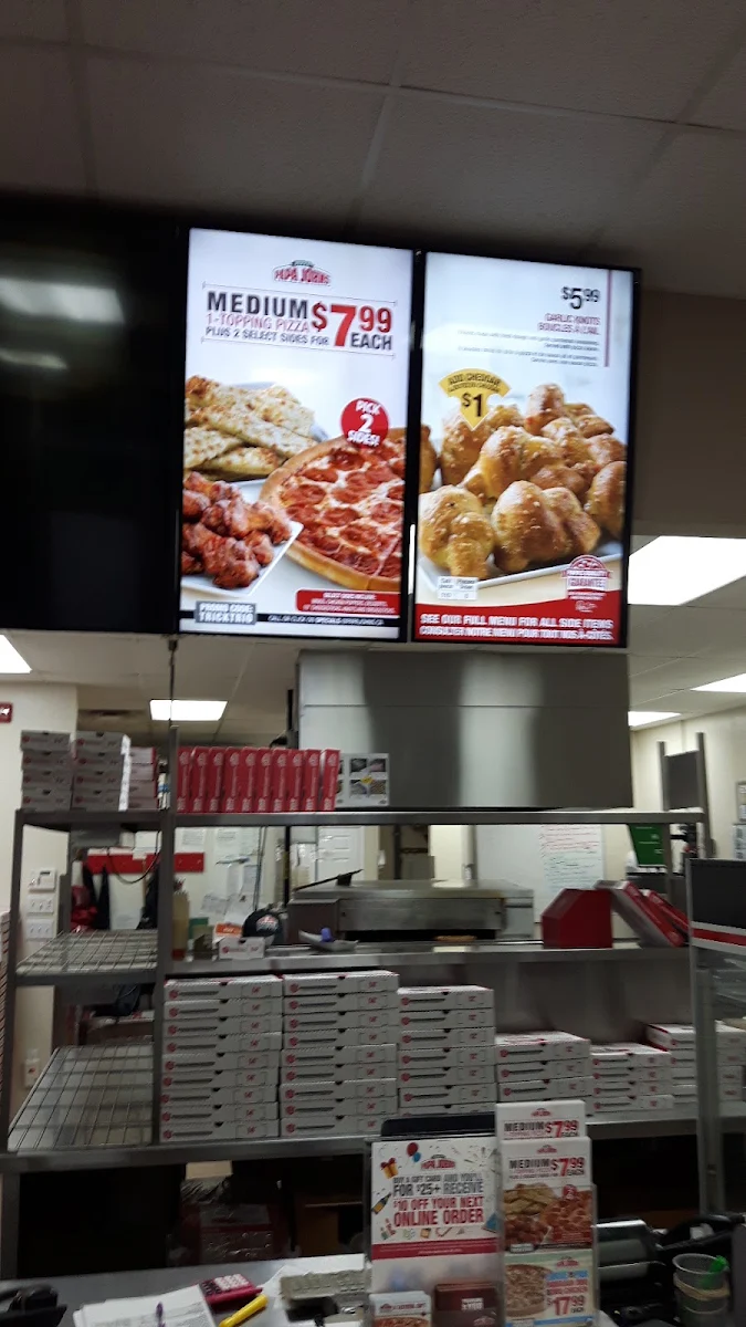 Menu, Papa Johns Pizza