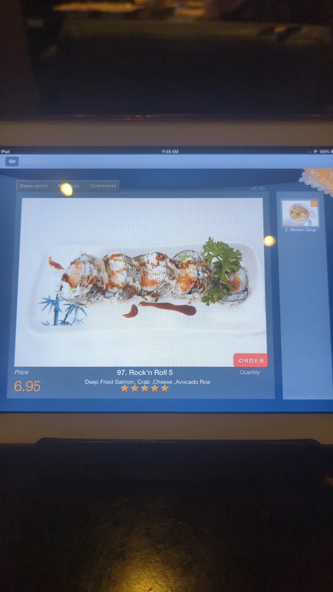 Menu, Shogun Sushi