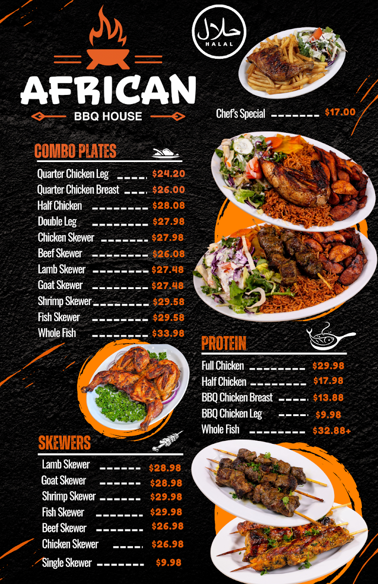 Menu, African BBQ House