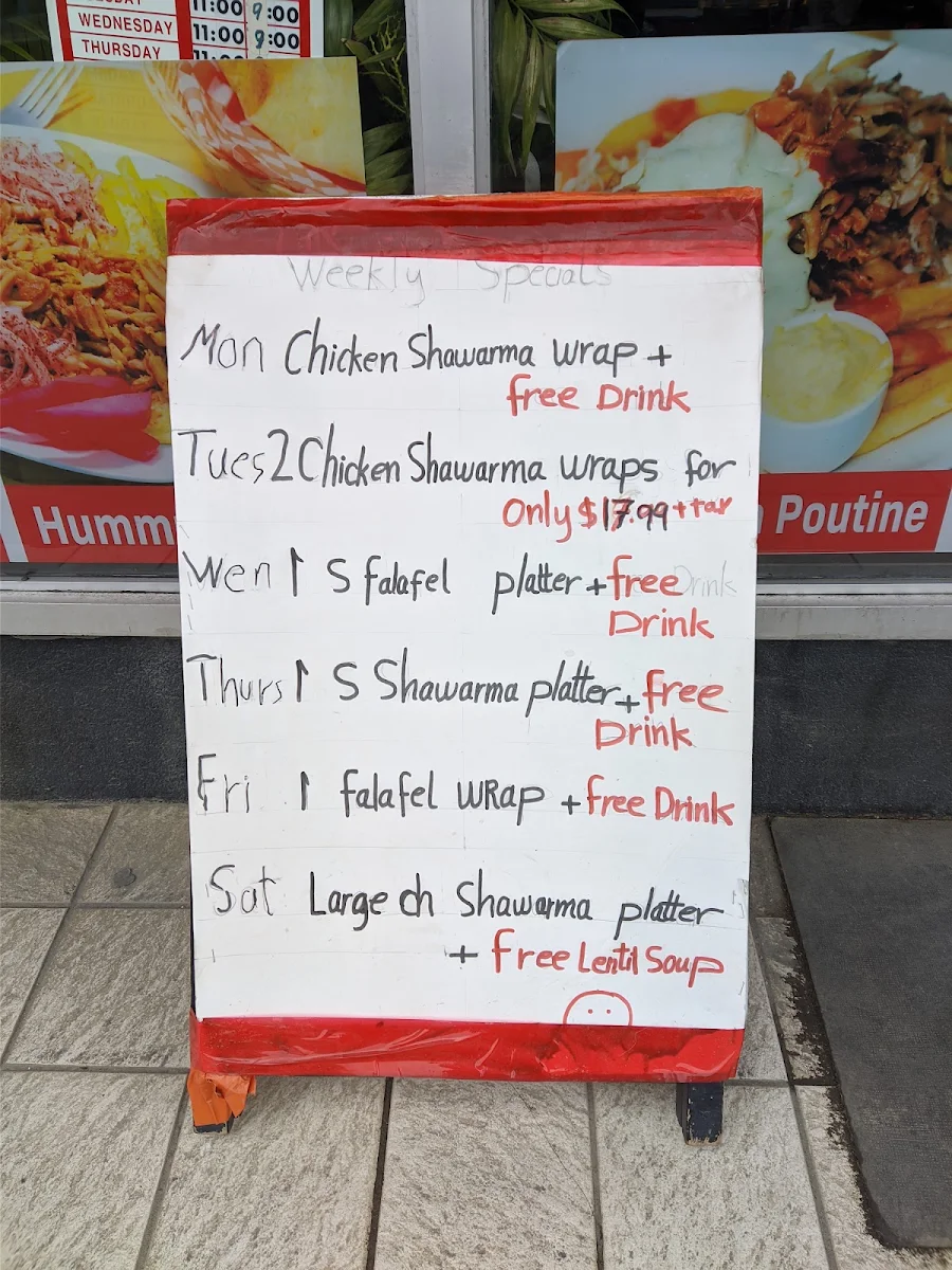 Menu, Shawarma Frenzy