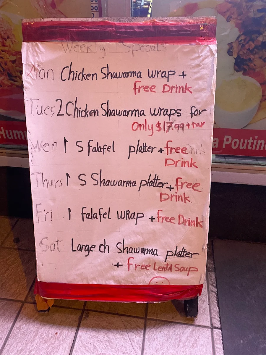 Menu, Shawarma Frenzy
