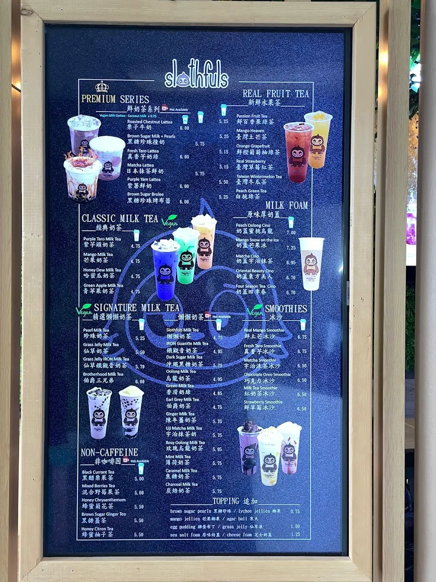 Menu, Slothfuls