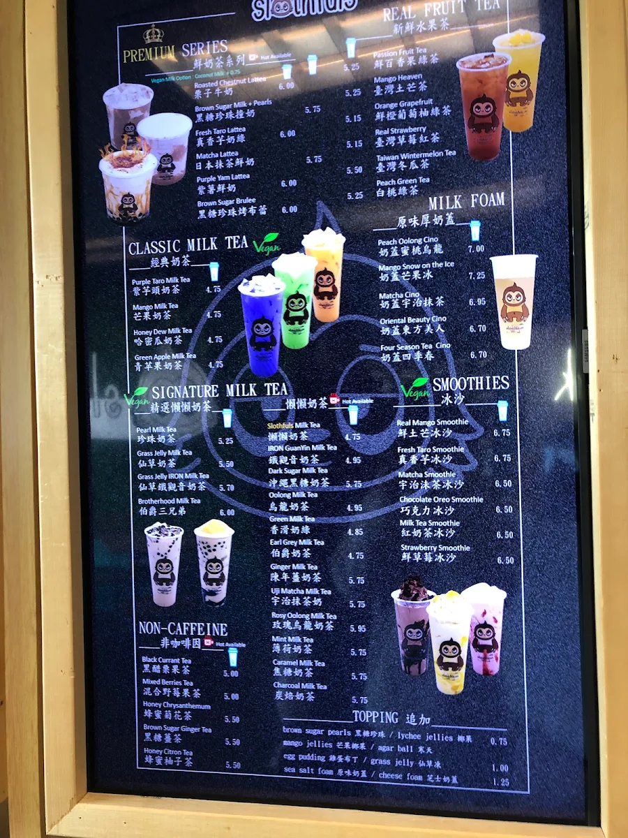 Menu, Slothfuls