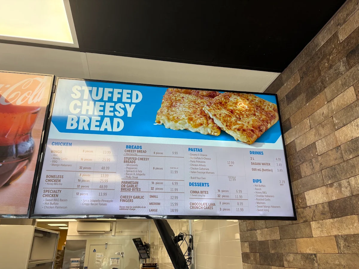 Menu, Domino's Pizza