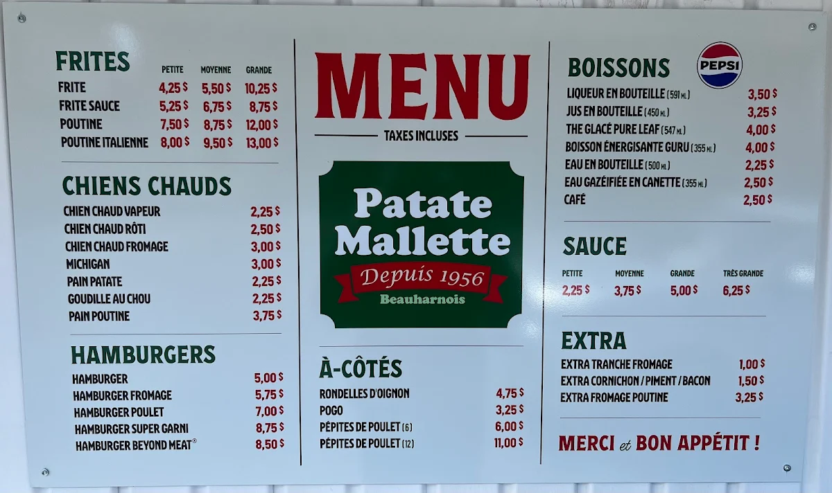 Menu, Patate Mallette