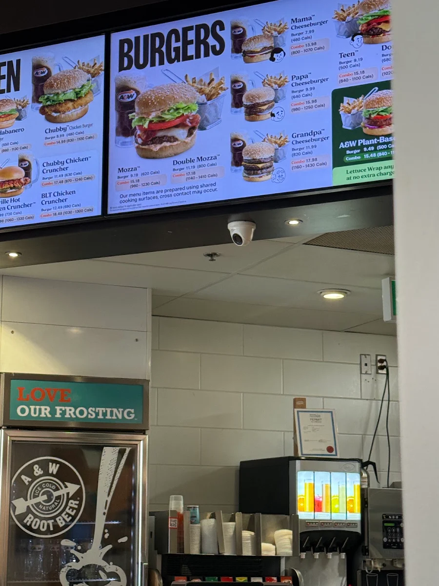 Menu, A&W Canada