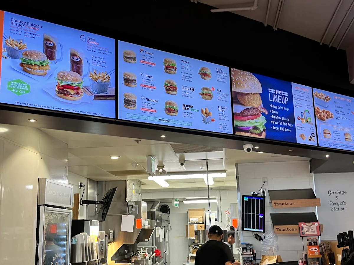 Menu, A&W Canada
