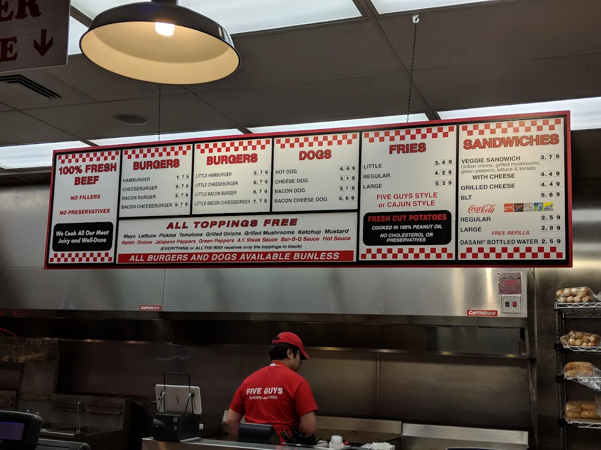 Menu, Five Guys