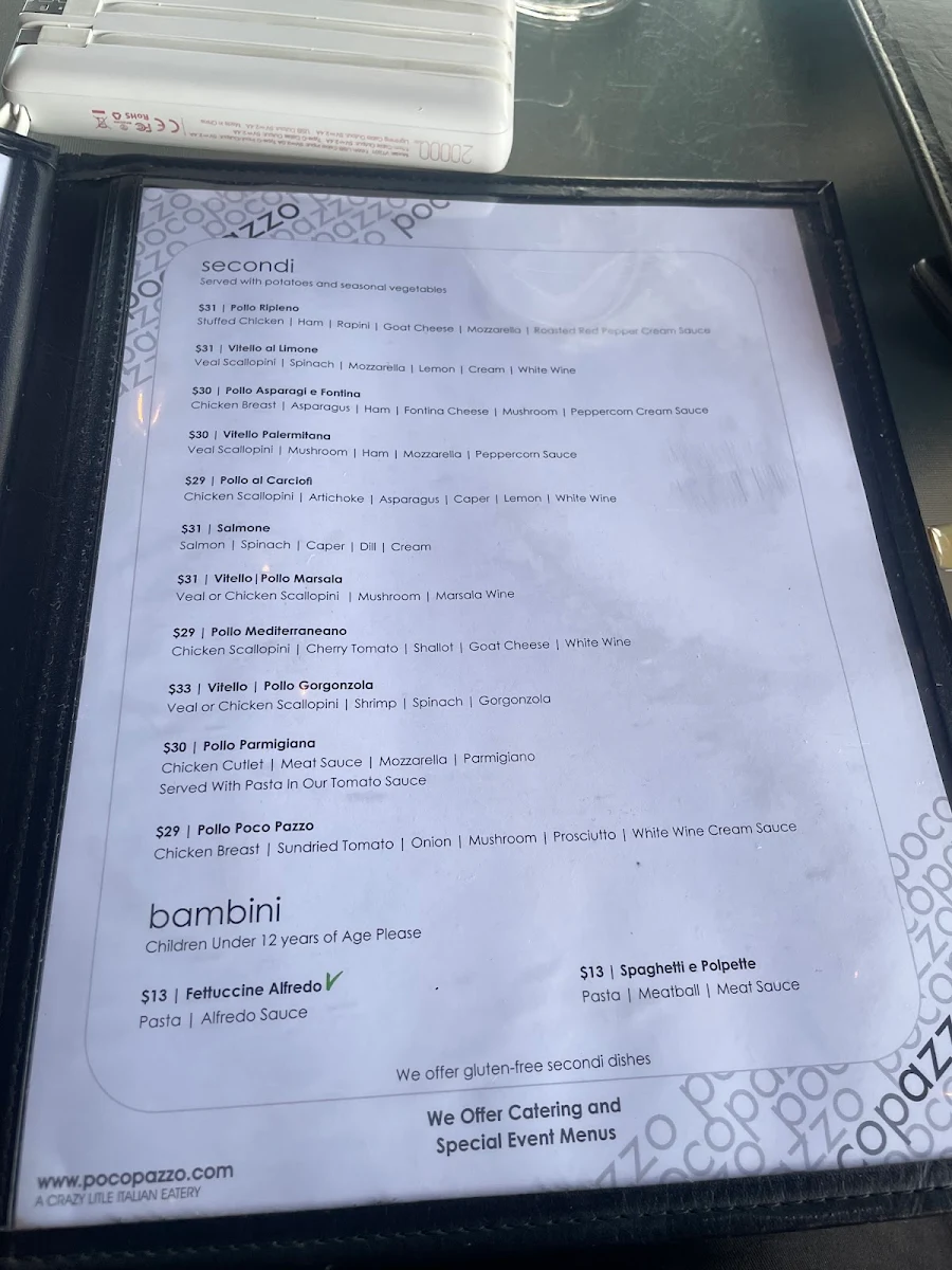 Menu, Pocopazzo