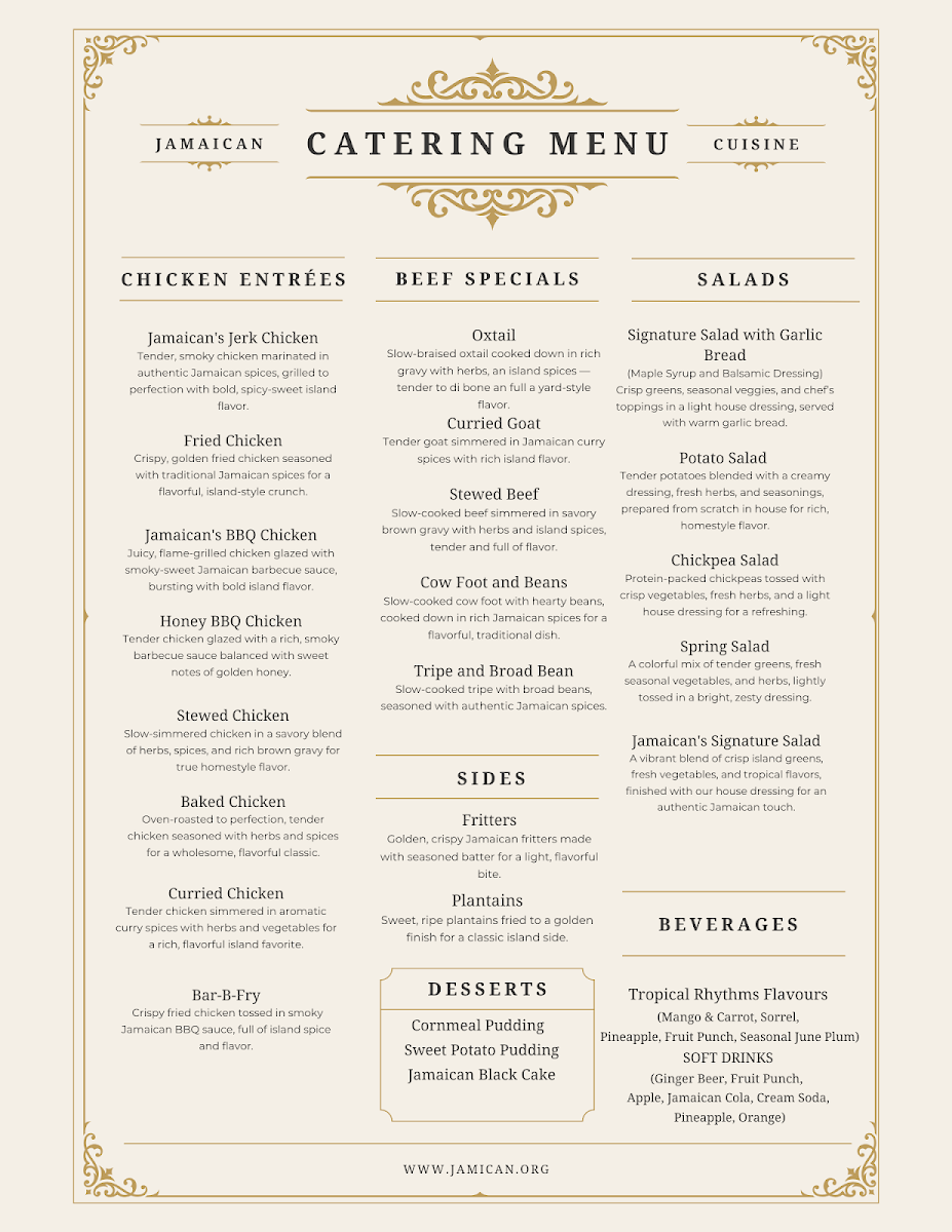 Menu, JamICan