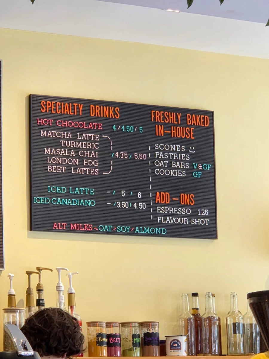 Menu, SUPERNOVA Coffee