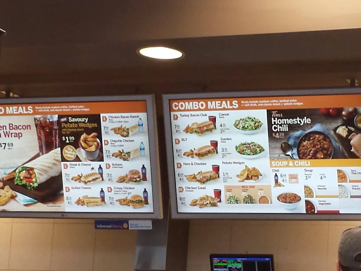 Menu, Tim Hortons