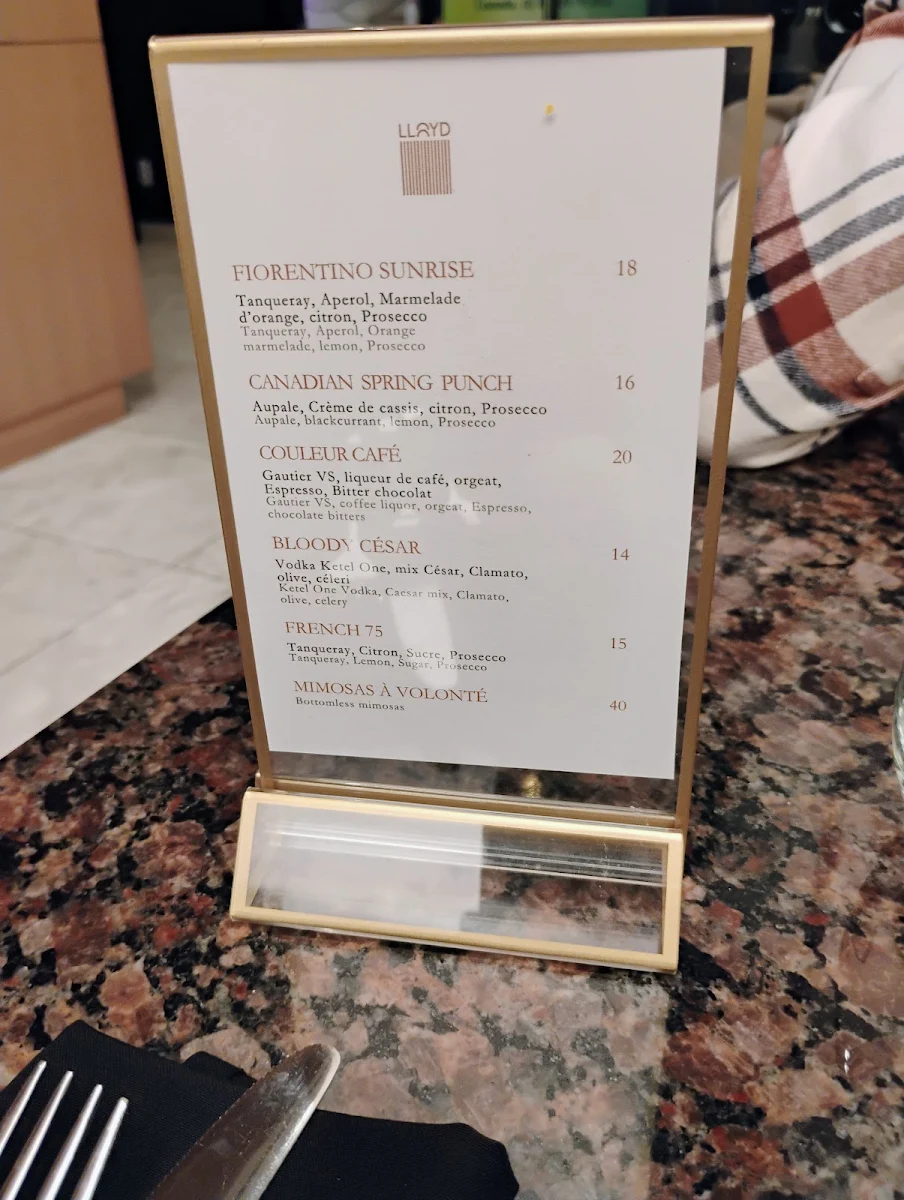 Menu, Lloyd