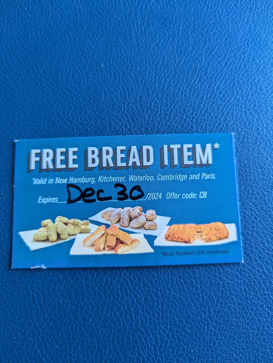 Menu, Domino's Pizza