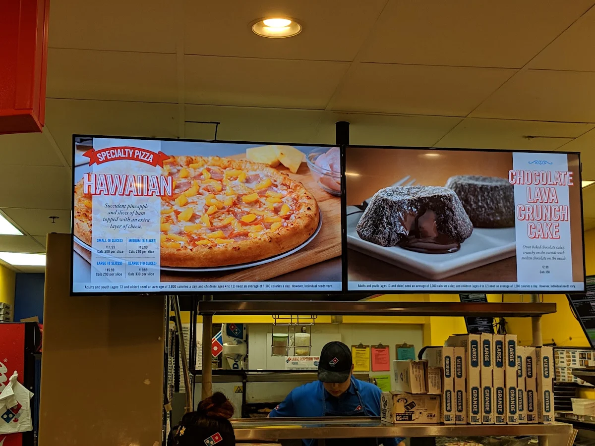 Menu, Domino's Pizza