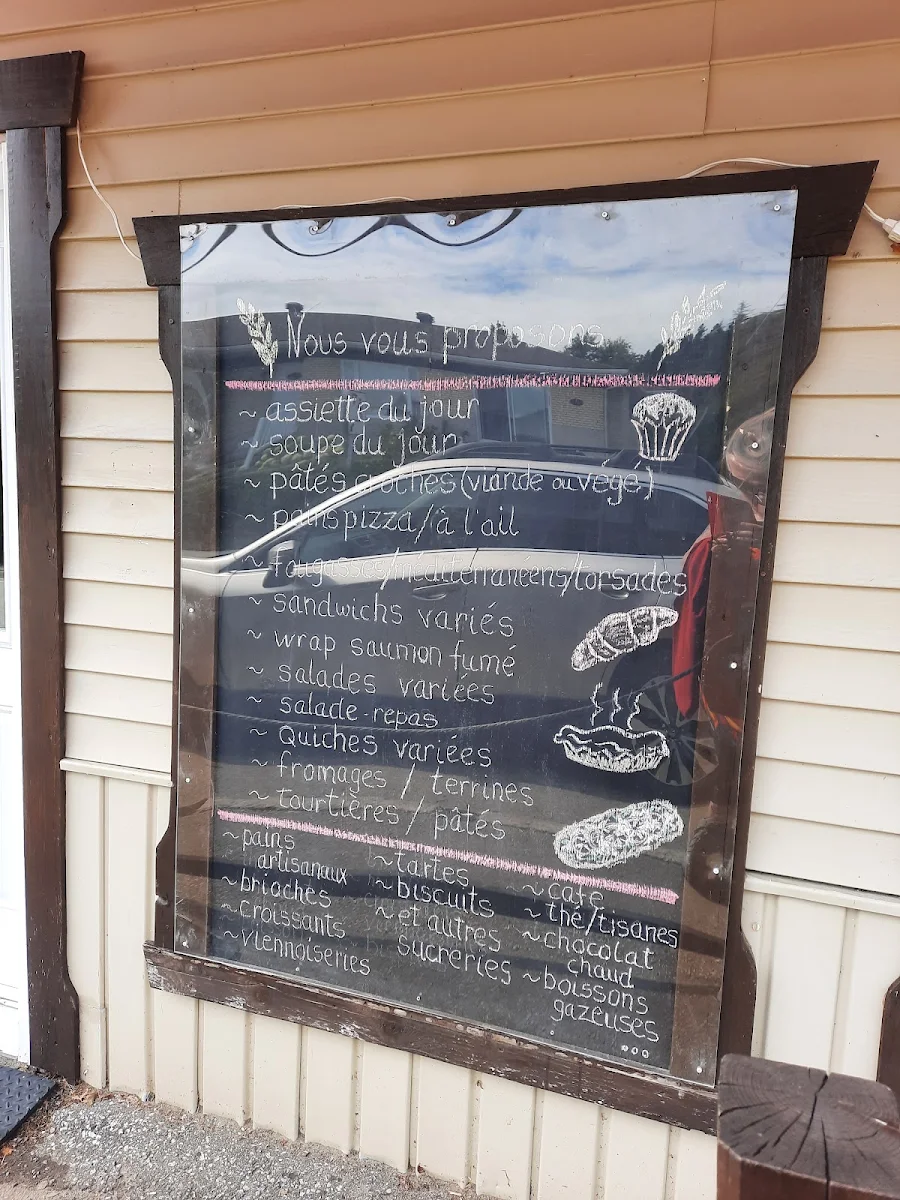 Menu, Boulangerie Bouchard