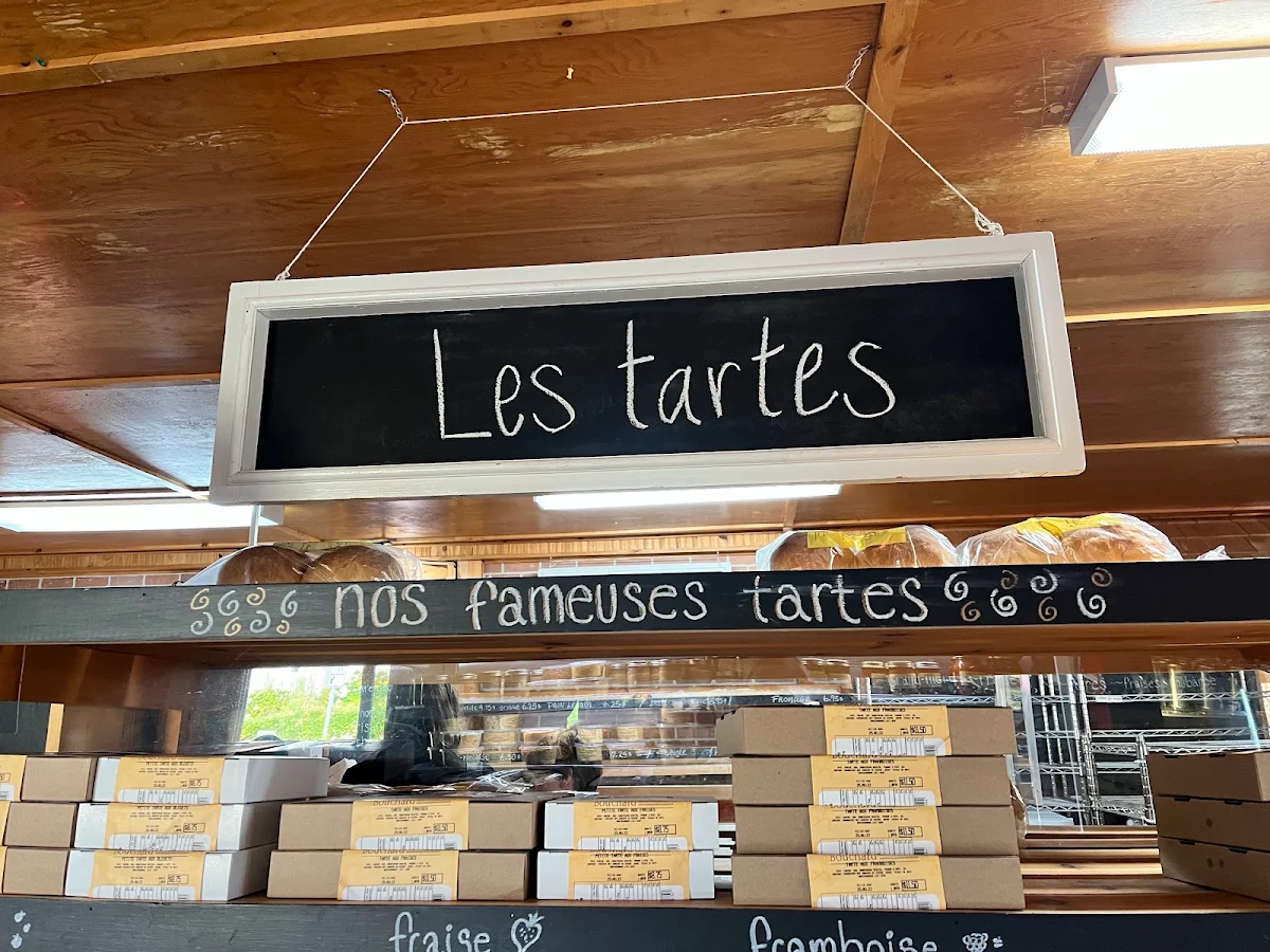 Menu, Boulangerie Bouchard