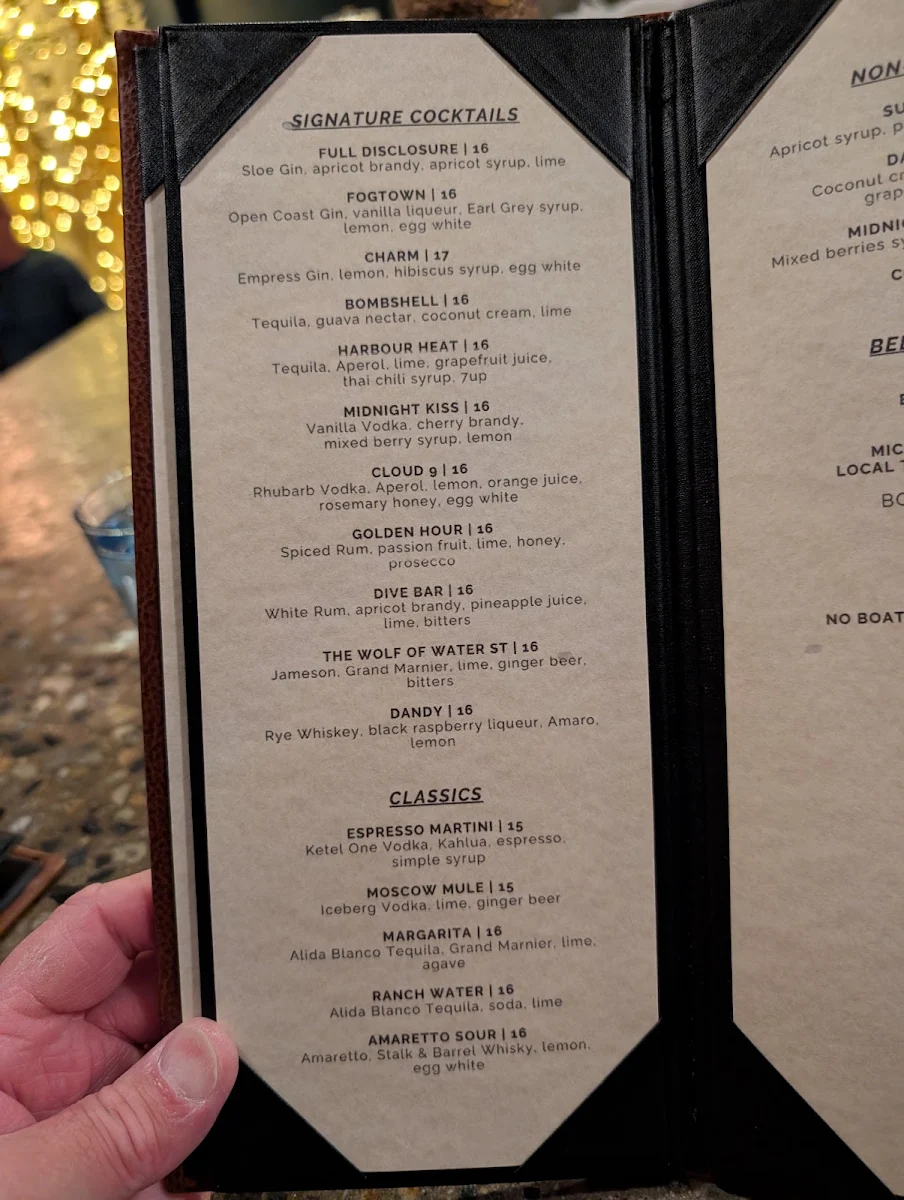 Menu, Grotto