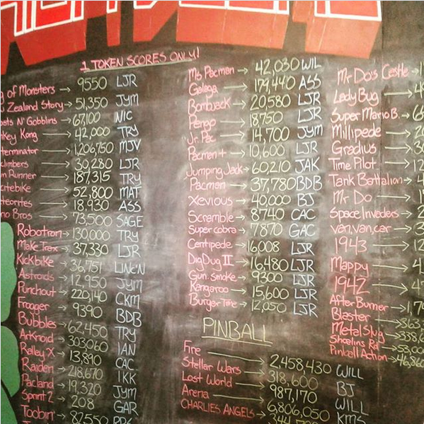 Menu, DJS Arcade Pizzeria