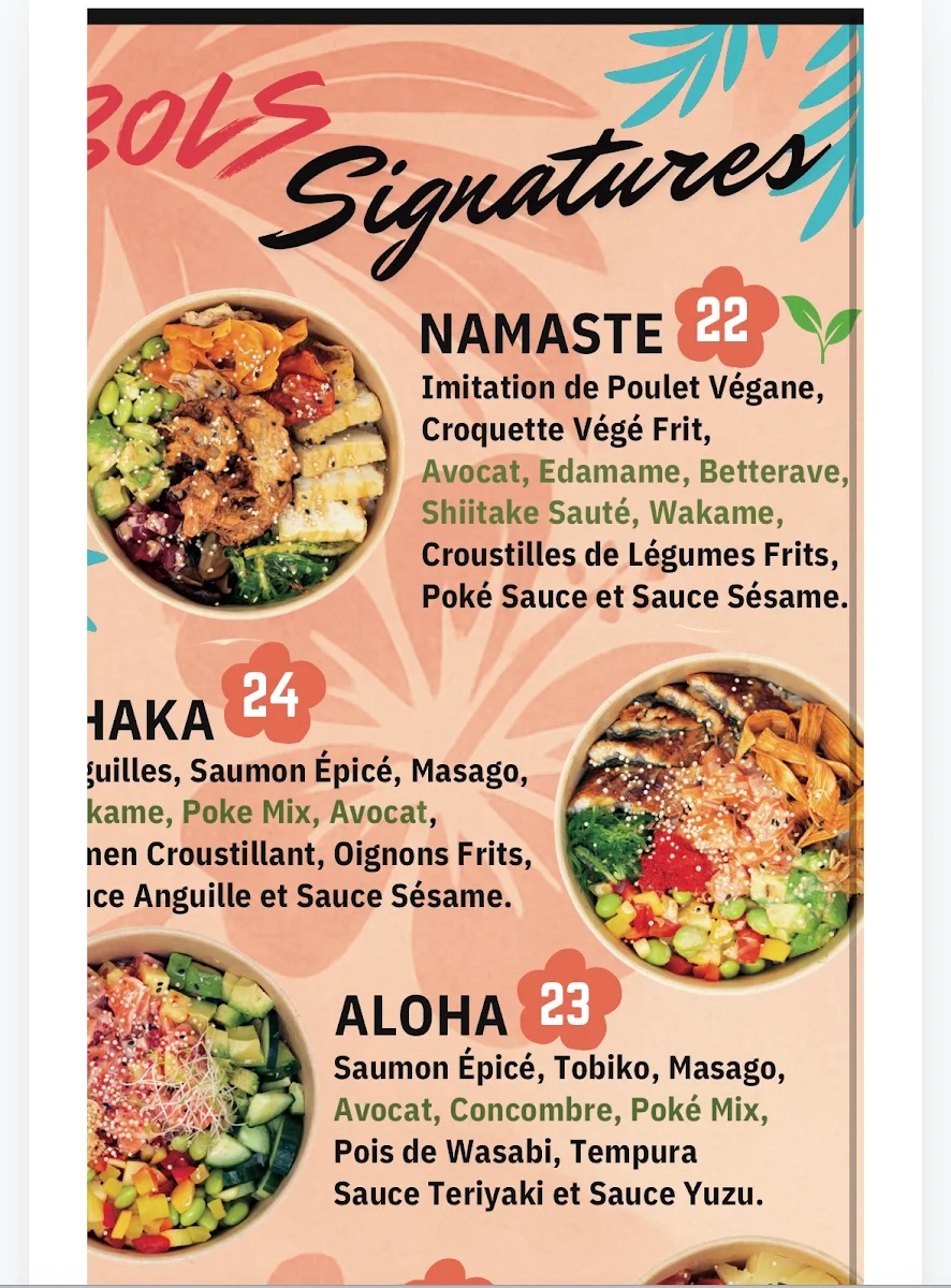 Menu, Le poke station chambly