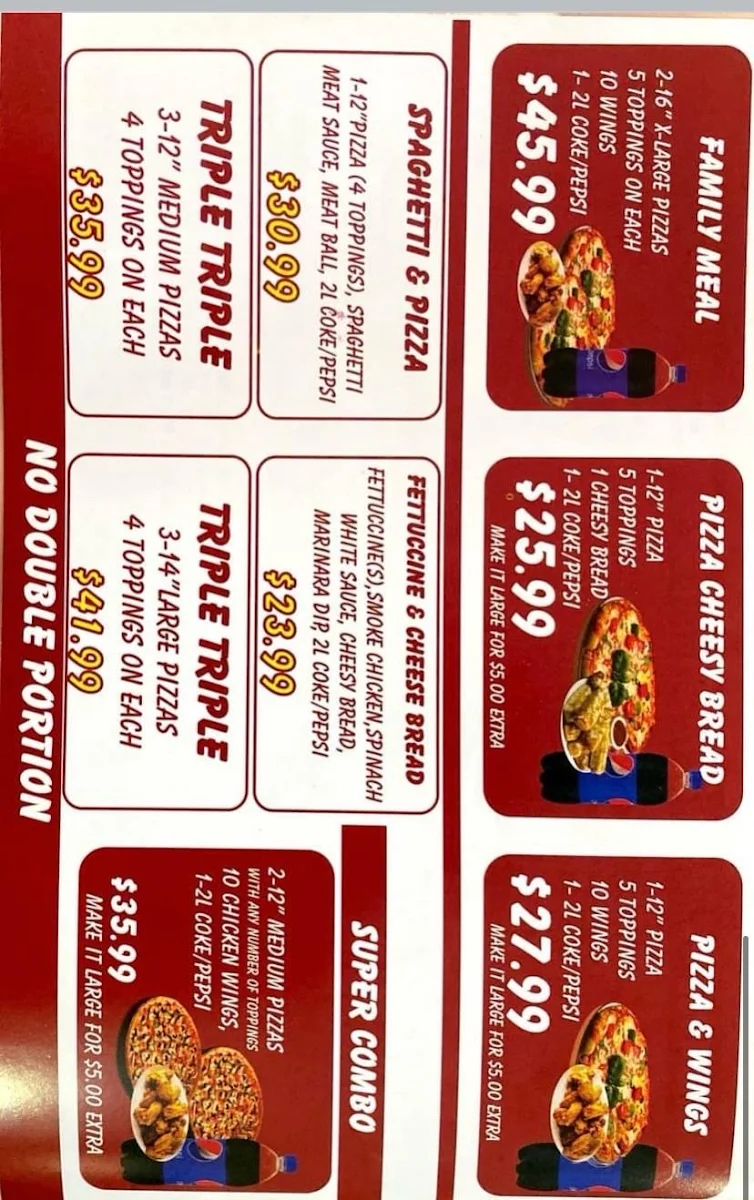 Menu, A1 Pizza Vauxhall