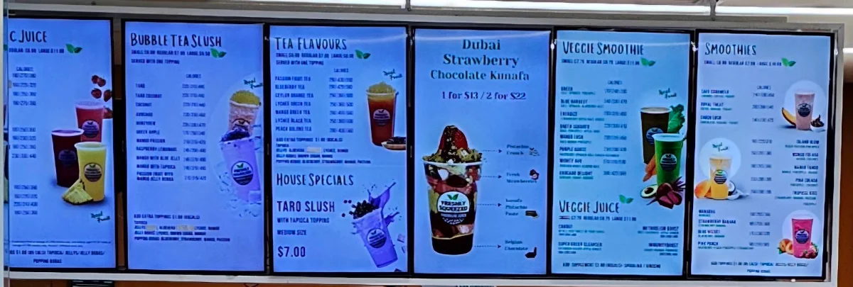 Menu, Freshly Squeezed