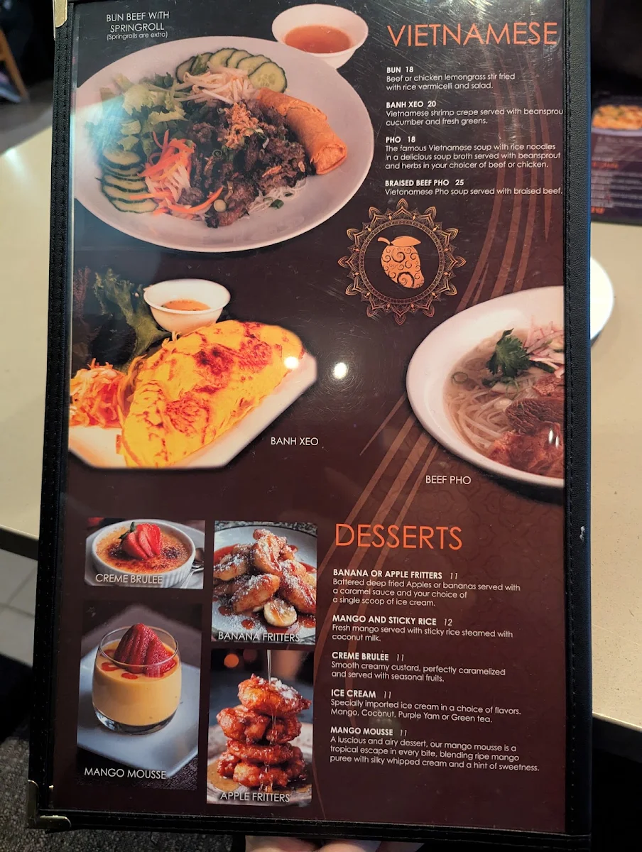 Menu, Green Mango